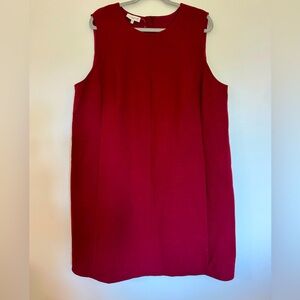 Lafayette 148 New York Rich Red Burgundy Colored 100% Wool Sheath Dress Size 16W